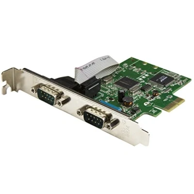Bild av StarTech.com 2 portars PCI Express seriekort med 16C1050 UART RS232 låg profil (PEX2S1050), svart