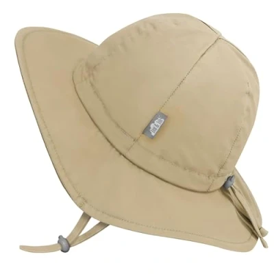 Bild av Jan &amp; Jul Grow with Me bomullflapper solhatt för spädbarn och barn, Olivkaki, 6 24 månader