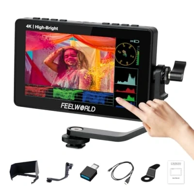 Bild av FEELWORLD F5PROX Kamera Field Monitor 5,5 tum 1600Nit pekskärm 3D LUT 1920 x 1080 IPS 4K HDMI DSLR kameraskärm F970 extern installationssats