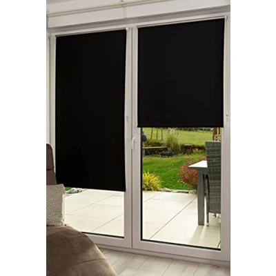 Bild av K home Klemmfix Rollo mörkläggning, polyester, svart, 95 x 150 cm (B L)