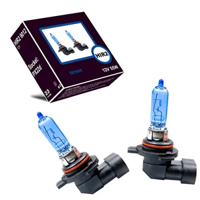 Bild av LIGHTWORLD24 2 x HIR2 9012 Halogenlampa 12V 55W Xenon Vit Halvljus Helljus Dimljus Dagsljus Billampa Byte Sockel Px22d