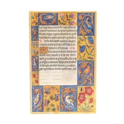 Bild av Spinola Hours (Ancient Illumination) Maxi 12 month Vertical Hardback Dayplanner 2025 (Elastic Band Closure): tydzień na dwóch stronach, zamykany gumkę, papier 100 gsm