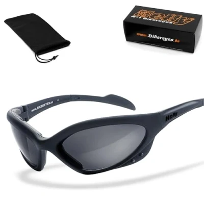 Bild av HELLY® No.1 Bikereyes® Bikerglasögon, motorcykelglasögon, motorcykelsolglasögon Testsiehållare: vindtäta, vadderade, dimfria, okrossbara Glasögon speed king 2
