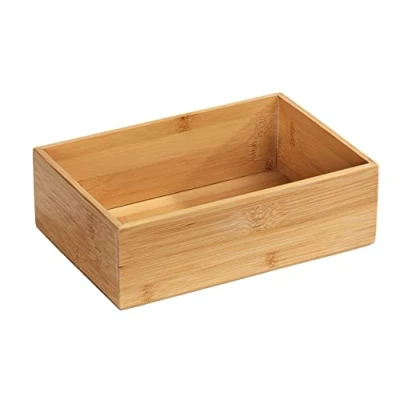 Bild av Wenko Terra Bambu organiseringslåda med 3 fack förvaringsbox, badrumskorg, bambu, brun, Bambus 4 Fächer