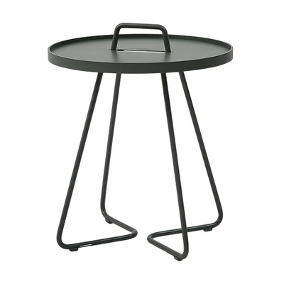 Bild av Cane line On the move side table Sidobord Dark green Small Ø: 44 x H: 54 cm