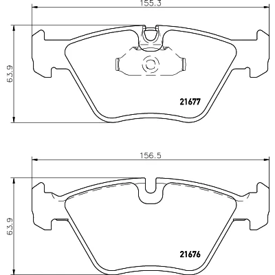 Bild av HELLA 8DB 355 007 961 Jeu de plaquettes frein préparé pour indicateur d&#039;usure BMW: 5 Berline, Touring