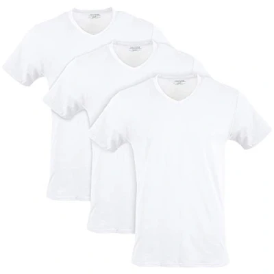 Bild av GILDAN herr bomull stretch v ringad t shirt underkläder (förpackning med 3), Artic White (V 3 pack), XL