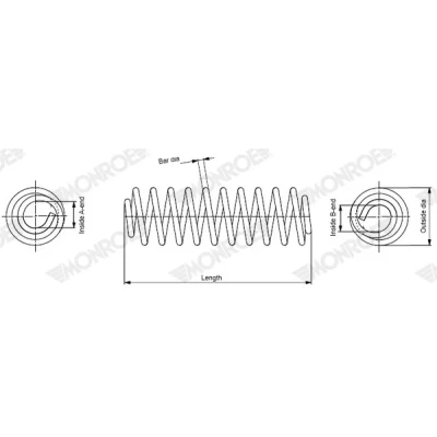 Bild av MONROE SP4463 Spiralfjäder skruvfjäder PEUGEOT: 3008 II SUV (M_) 1.6 BlueHDi 120, THP 165, 1.2 THP/ PureTech 130 (MRHNSM, MRHNSU, MRHNSJ, MRHNYW