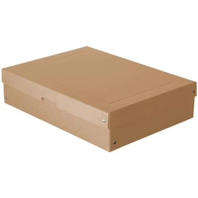 Bild av Original Falken PureBox Nature. Tillverkat i Tyskland. 100 mm hög DIN A3. Förvaringsbox med lock av robust kartong vegan presentbox transportlåda låda universallåda, brun