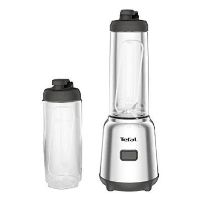 Bild av Tefal BL15FD Mix och Move Mini Stand Blender 300 Watt, 2 flaskor To Go i Premium Tritan, kompakt design, lätt att rengöra, avtagbara blad, enknappsdrift, silver/grå