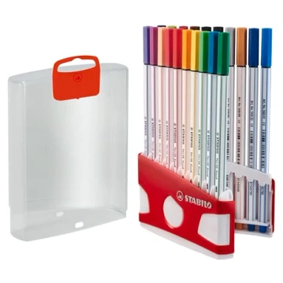 Bild av Premium Fibre Tip Pen STABILO 68 brush ColorParade 19 assorted colours + 1 additional Black