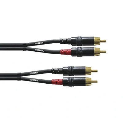 Bild av Cordial CFU 0.6 CC, 2 x RCA, Hanstik, 0,6 m, Svart