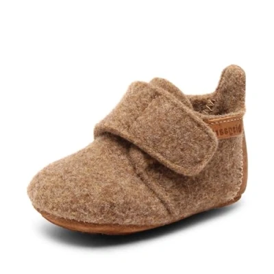 Bild av Bisgaard Unisex Tofflor &amp; inneskor för barn, Storlek: 22, Camel Skinn och textil