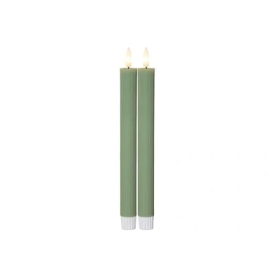 Bild av STAR TRADING LED ljus Flamme Stripe, grön, 25 cm, vaxbatteri set om 2
