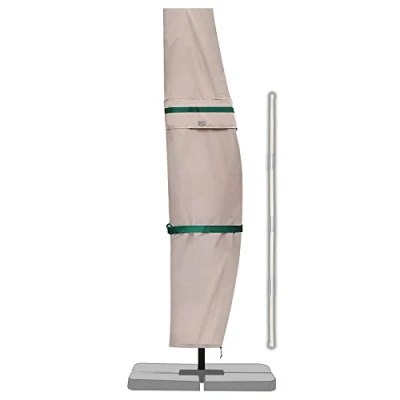 Bild av Sekey Skyddsöverdrag för 24 m parasoll, deporterat parasollöverdrag/uteplats trädgård, 100% polyester, vattentätt, khaki.