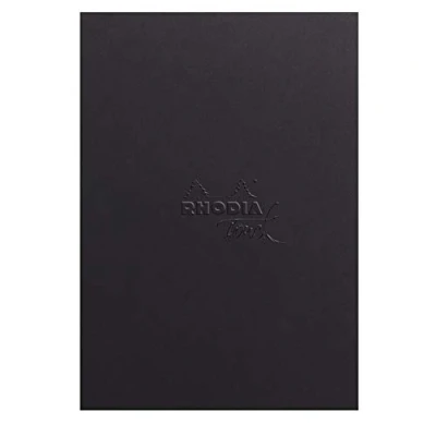 Bild av Rhodia 116100C Anteckningsblock märkpenna dyna huvudsida limmad, A5 + (16 x 21 cm), 50 ark mikroperforerade, tom, Clairefontaine papper layout vit extra slät 100 g, svart, 1 styck