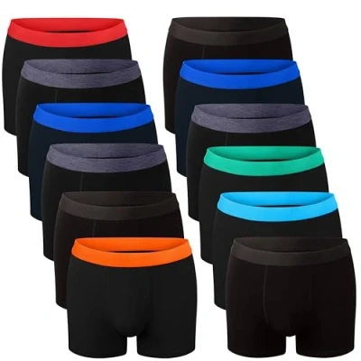 Bild av Bonjour® boxershorts för pojkar (6 och 12 pack) bomullsdesigner baklucka underkläder (5 år 13 år), Svart, 7 8 Years