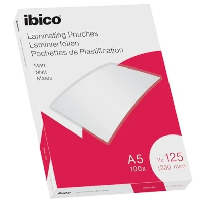 Bild av Ibico Lamineringsfickor, A5, Matta, 250 Mikron, 100 Pack, 627322