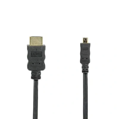 Bild av HDSupply HC055 005E High Speed Micro HDMI kabel med Ethernet, A kontakt (19 polig) till D polig), 2 vägs skärmad, förgyllda kontakter, 0,5 m, svart