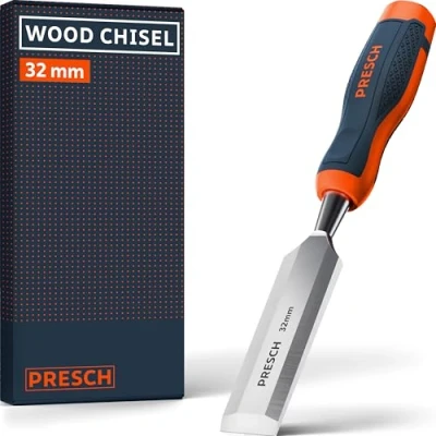 Bild av Presch Trämejsel 32mm Perfekt för omedelbar användning proffs med 25 vinkel Robust metallhätta långvarig Ergonomiskt handtag säkert grepp