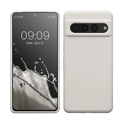 Bild av Kwmobile fodral kompatibelt med Google Pixel 7 Pro silikon mobiltelefonfodral mjuk yta trådlös laddning vit matt