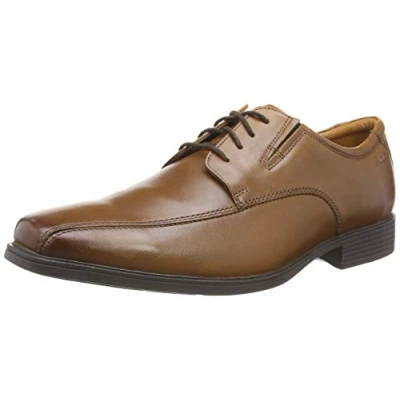 Bild av Clarks Mäns Tilden vanlig Oxford platt, Mörk brun Lea, 45.5 EU