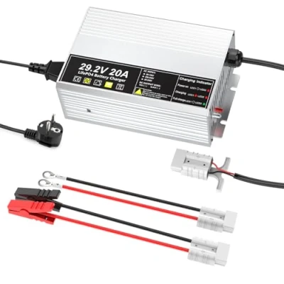 Bild av 29,2 V 20 A LiFePO4 batteriladdare för 24 (25,6 V) uppladdningsbara batterier med djupcykel av järn och litiumfosfat