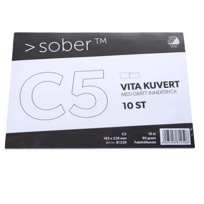 Bild av SOBER® Kuvert konsument C5 162x229mm fukthäftande 10/fp