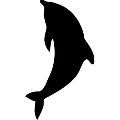 Bild av Securit siluett klocka kritavla, svart Delfin Flerfärgad