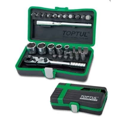 Bild av TOPTUL GADW2701 Jeu de douilles 27 hexagonale, Cruciforme (PH), Pozidriv (PZ), Torx TR avec fonction crantage