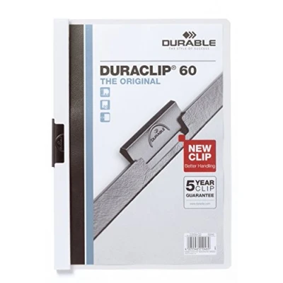 Bild av Durable 223802 KLÄMMAPP DURACLIP® 60SB, vit, 5 stycken