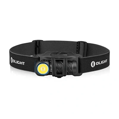 Bild av OLIGHT Perun 2 Mini LED strålkastare 1100 lumen 150 meter, USB uppladdningsbar EDC ficklampa med rött ljus, 5 ljuslägen Vattentät pannlampa pannband för camping, nödsituationer svart