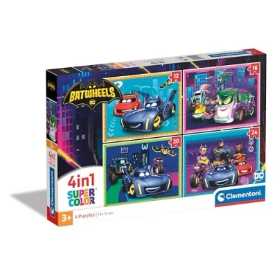 Bild av Clementoni Supercolor Batwheels 4 12,16,20 och 24 stycken barn 3 år, Tecknad pussel, Tillverkad i Italien, Multifärg, 21529