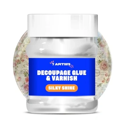 Bild av 7 Artists Akryllim för Decoupage 230 ml Decoupagelim Halvmatt Lim Decoupageservetter Transparent Artiklar Färg