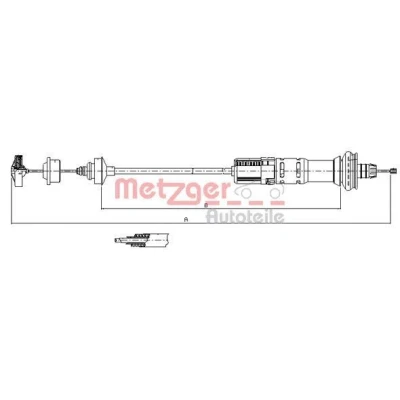 Bild av METZGER 11.3028 Câble d&#039;Embrayage avec réglage automatique COFLE PEUGEOT: 206 3/5 portes, SW, 206+ portes