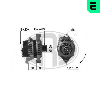 Bild av ERA 210065A Alternateur 14V 100A OPEL: Corsa B 3/5 portes, Frontera A Sport SUV Cabriolet, SUV, VAUXHALL: Vectra Mk1 Break