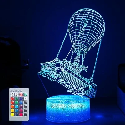 Bild av Batttlebus 3D LED lampor, konstverk, visuell effekt, nattlampa, fjärrkontroll, 16 färger, humörlampa, varmluftsballong, belysning, födelsedag, semester, idéer, dekorationer för pojkar, tonåringar, pojkvänner.