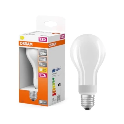 Bild av OSRAM Dimbar glödtråd LED lampa med E27 sockel, varm vit (2700 K), klassisk glödlampsform, 18 W, ersättning för 150 W glödlampa, matt, Superstar Classic A