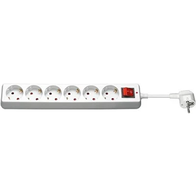 Bild av Pro Power Socket x6 w/Switch 1.4m White