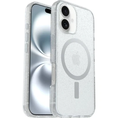Bild av Otterbox Symmetry Series Clear MagSafe skal för iPhone 16, stöttåligt, fallsäkert, skyddande tunt skal, testad till militärstandard x3, Stardust