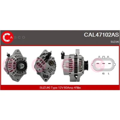 Bild av CASCO CAL47102AS Generator 12V 60A SUZUKI: Grand Vitara 1 SUV, Jimny SUV