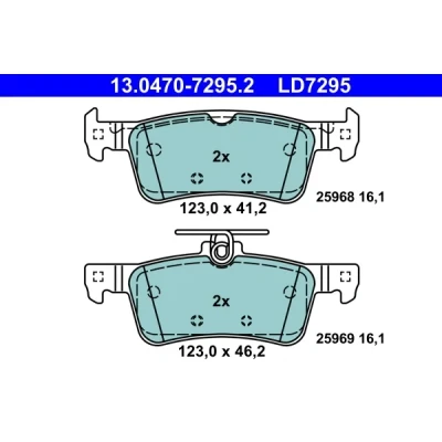 Bild av ATE Ceramic 13.0470 7295.2 Jeu de plaquettes frein non préparé pour indicateur d&#039;usure, contact signal d&#039;usure exclu PEUGEOT: 308 SW 2