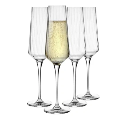 Bild av Krosno Champagneglas Set med 4 glas x 200 ml Avant Garde LUMI samling Presentidé Perfekt för hem, restaurang, kök och fester Diskmaskinssäker