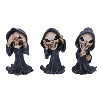 Bild av Nemesis Now Three Wise 11 cm See No Hear Speak Evil Cartoon Lim Reapers, Svart