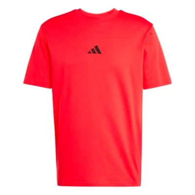Bild av adidas För Män ESSENTIALS SMALL LOGO SINGLE JERSEY TEE, pure ruby/black, XXL