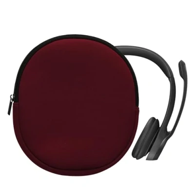Bild av kwmobile fodral kompatibelt med Logitech H390 neoprenväska för headset av robust neoprentyg björnbär