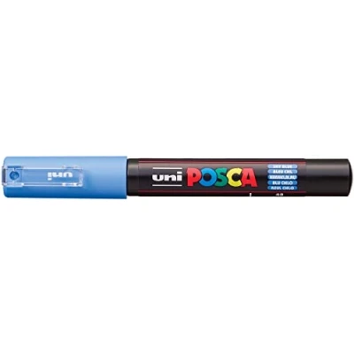 Bild av Uni ball 186747 Markör POSCA med extra fin rund spets, 0,7 mm linjetjocklek, himmelsblå, blå