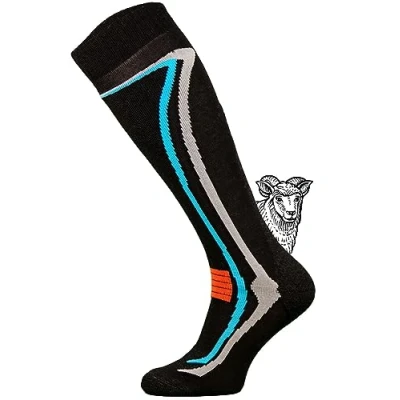 Bild av TODO Varma 50 % Merino skidstrumpor män och damer termoaktiv, andas 1 eller 2 par merinoull 4346, 3942, 3538, par: svart, 47 EU