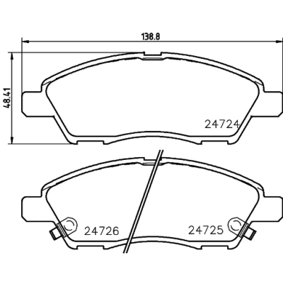 Bild av HELLA 8DB 355 014 071 Jeu de plaquettes frein avec indicateur d&#039;usure NISSAN: MICRA 4, Note II 5 portes, Cube
