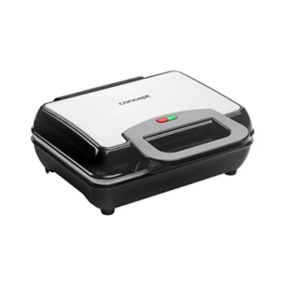 Bild av CONCEPT hushållsapparater VF3040 våffeljärn i rostfritt stål, extra stark effekt på 1 000 W, högkvalitativa keramiska non stick belagda plattor, 400 stål/svart